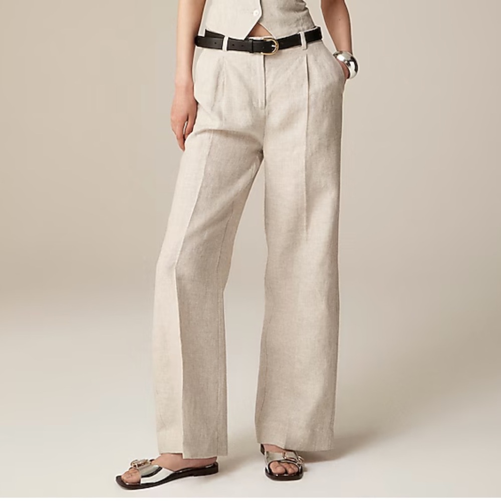 J crew Wide-leg Essential pant in linen